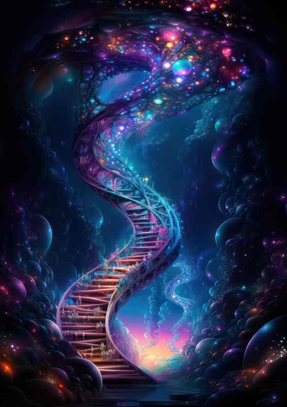 Radiant Color Waves DNA Within Us All | Metal Poster