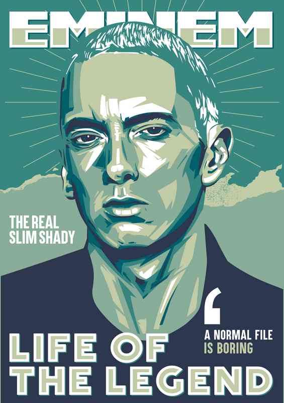 Eminem life of the legend Rapper music | Metal Poster