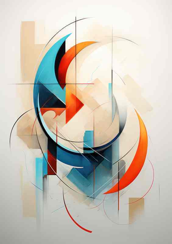 The Symphony of Shapes Crafting Contours in Color | Metal Poster