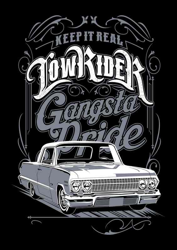 Gangsta Ride Low Rider | Metal Poster