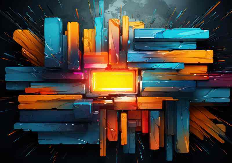 Abstract Color Wonders Shapes that Speak Volumes | Metal Poster