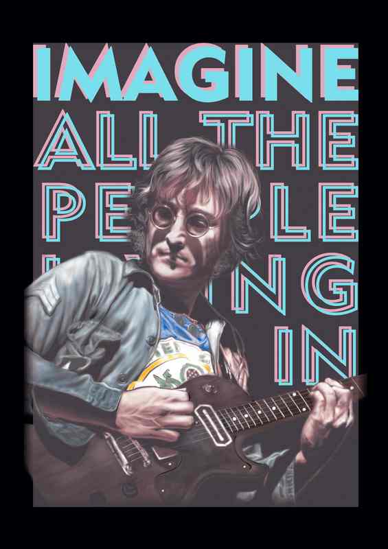 Imagine John Lennon All the people | Metal Poster
