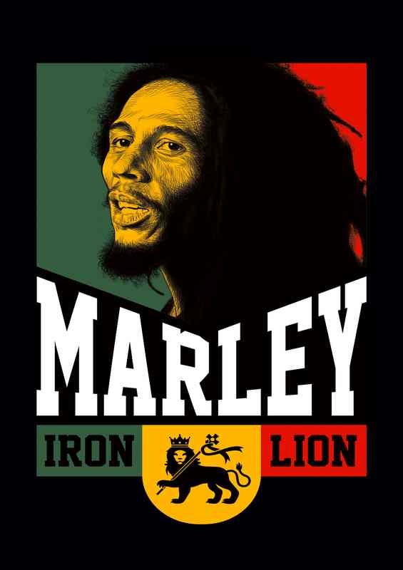 Iron LIon Rasta Bob Marley Music | Metal Poster