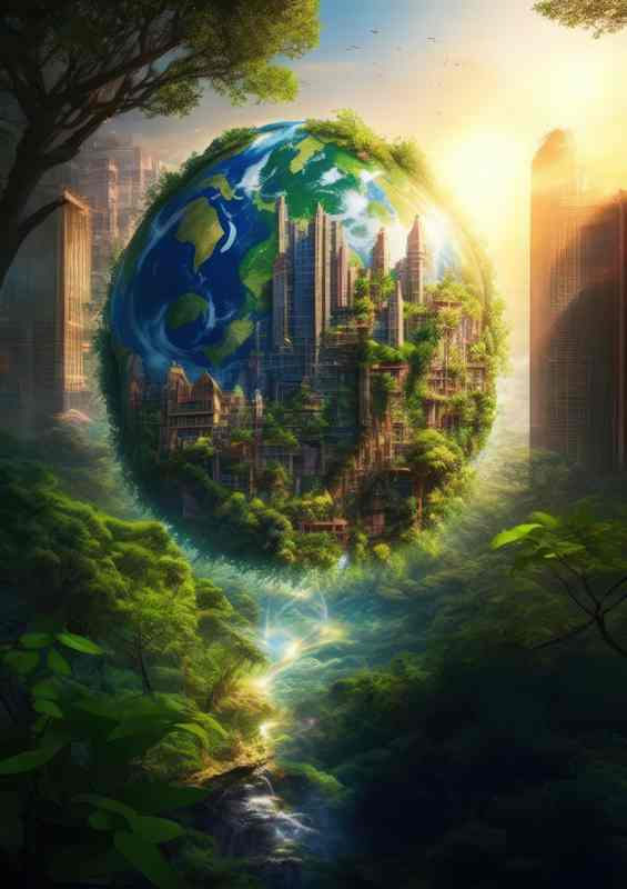 Earth reviving after human extinction | Metal Poster