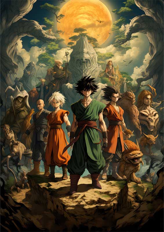 Goku with different characters | Metal Poster