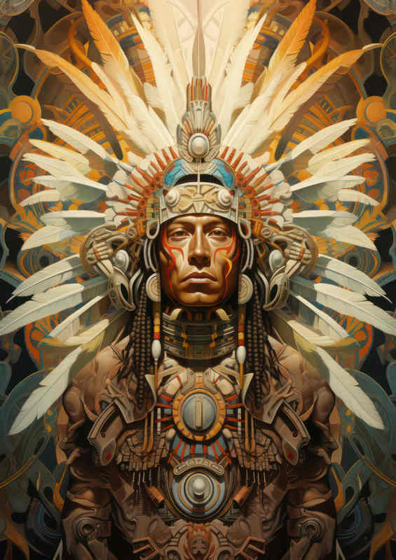 Big Cheif In Native American warrior | Metal Poster