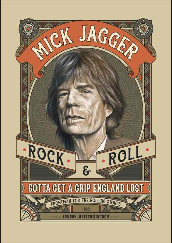 Mick Jagger Just Rock And Roll | Metal Poster