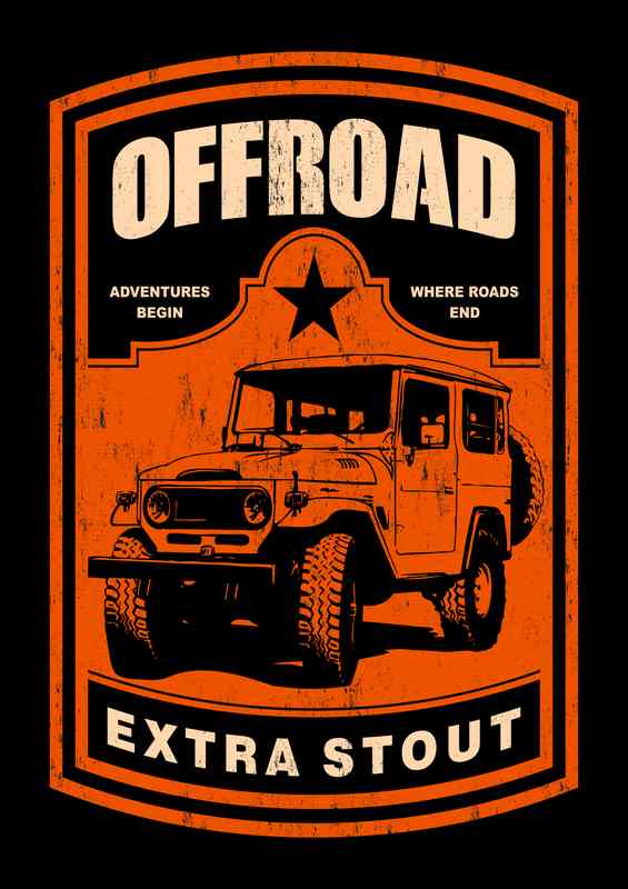 Off road Adventure Begins | Metal Poster