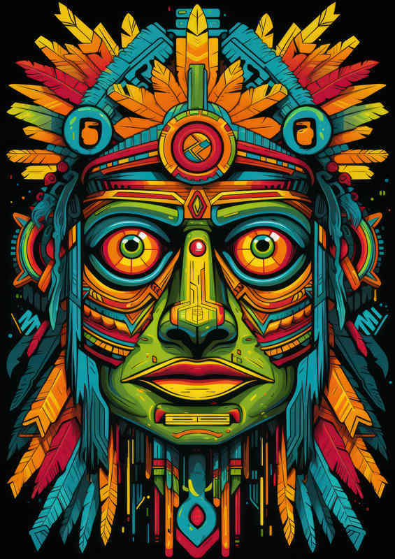 Native Aztec Geometric | Metal Poster