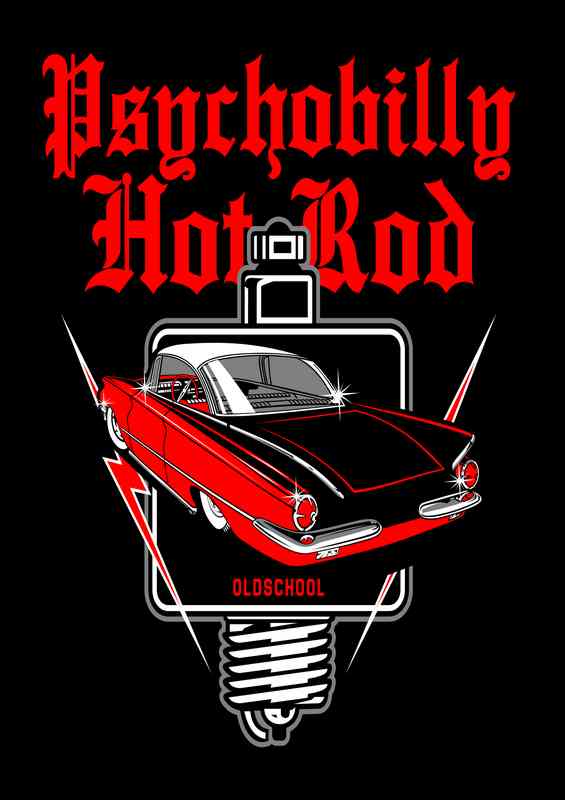 Psychobilly Hotrod | Metal Poster