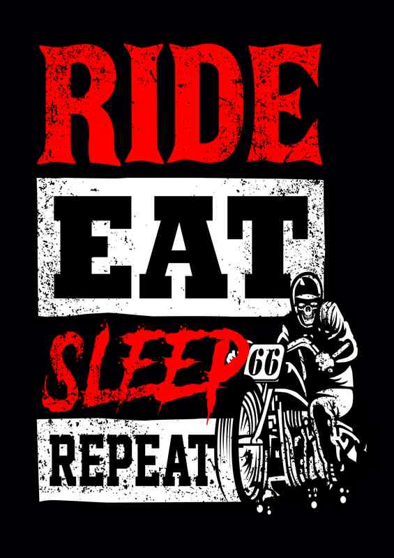 Ride Eat Repeat Sleep | Metal Poster