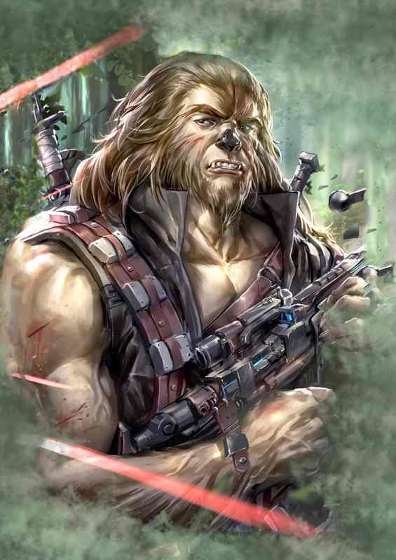 Wookiee Wonder Chewbacca Manga Metal Poster