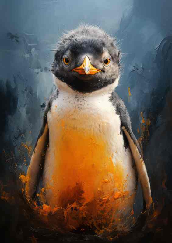 Baby Penguin abstract in art | Metal Poster