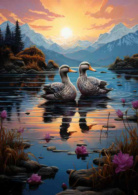 Ducks and Landscapes Capturing Earthly Encounters | Metal Poster