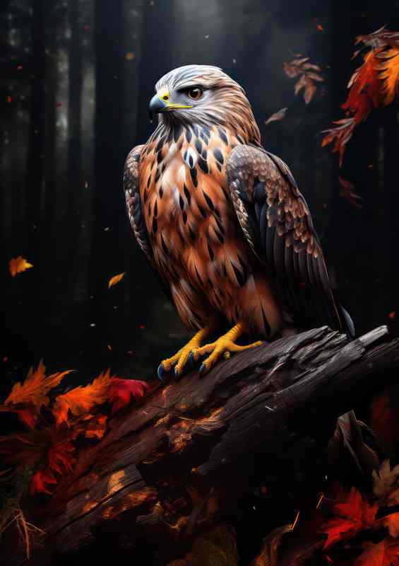 Hawks on a Perch Guardians of the Treetops | Metal Poster