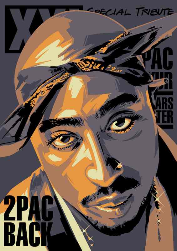 Two pac back rapper music | Metal Poster