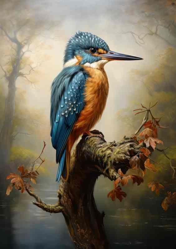 Kingfisher Birds on Their Favorite Perches | Metal Poster
