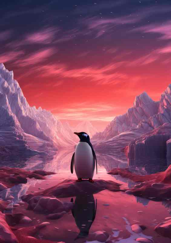 Penguin on top of the ice age | Metal Poster