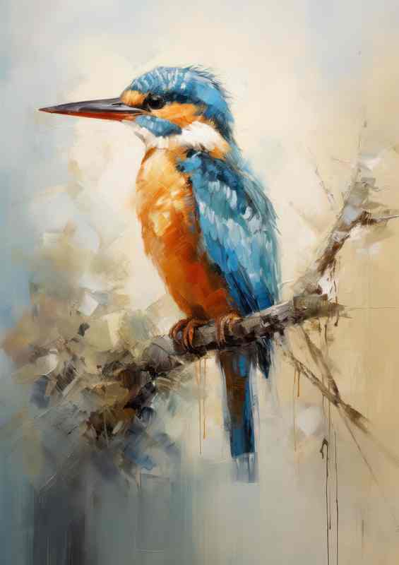 Perched for the Hunt Kingfisher Birds in Action | Metal Poster