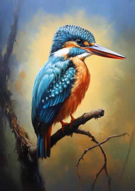 Perching Kings of the Sky Capturing Kingfisher Birds | Metal Poster