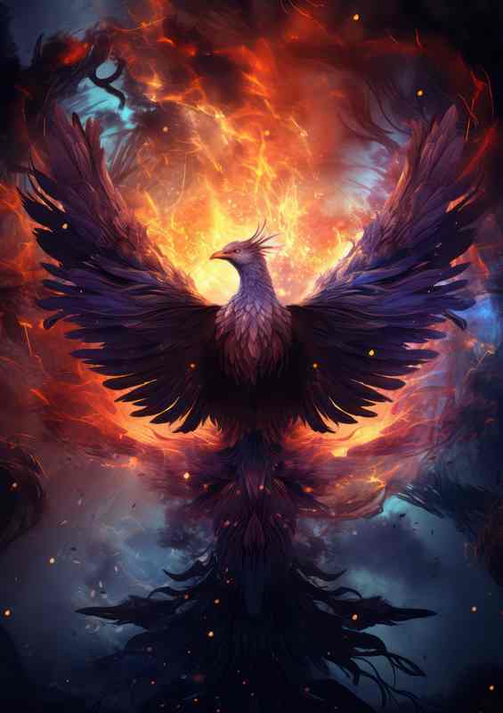 Rebirth and Renewal Exploring the Phoenix Rising | Metal Poster