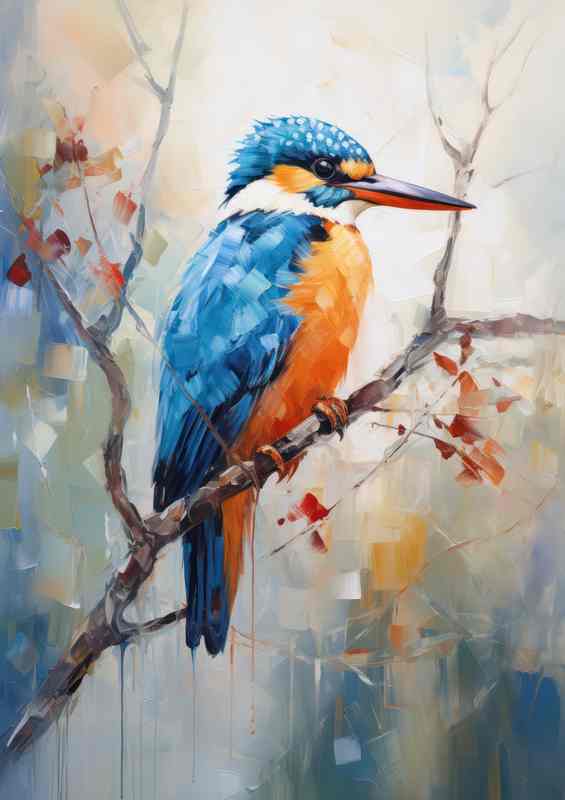 Stillness in Flight Kingfisher Birds Poster