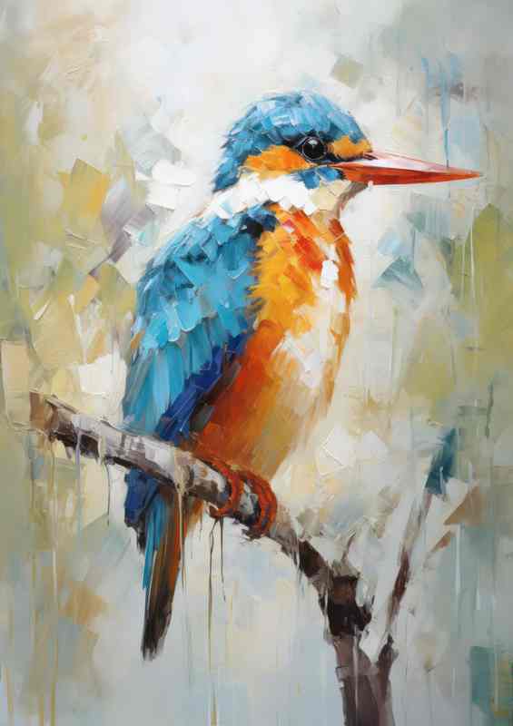 The Art of Patience Kingfisher Birds on Their Perches | Metal Poster