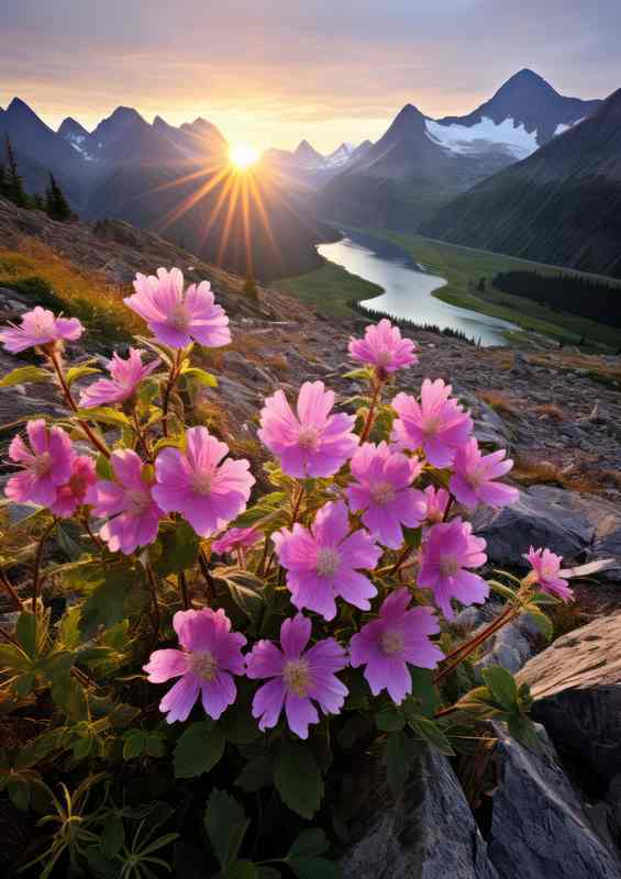 Purple Mountain Sunrise Poster
