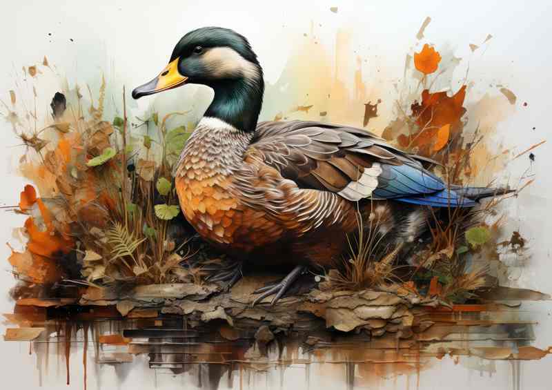 Feathered Friends Ducks on a Piece of Land | Metal Poster