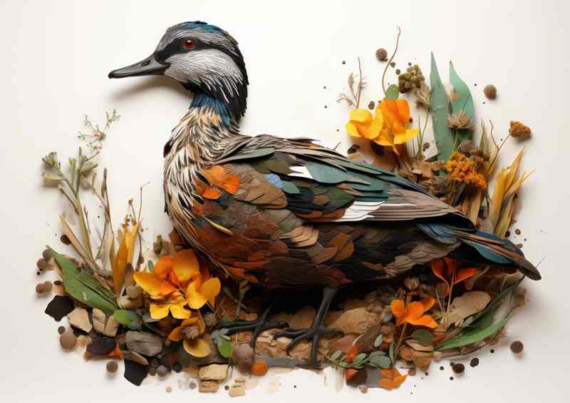 Grounded Ducks A Charming Scene of Nature | Metal Poster