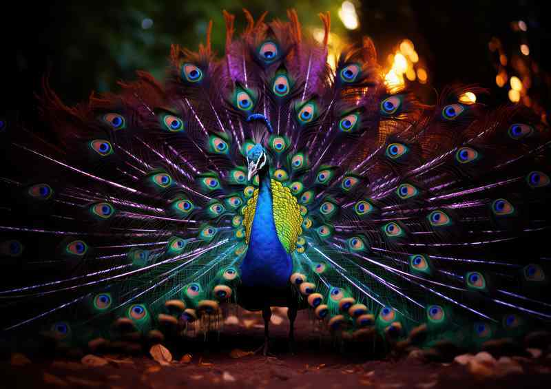 Peacock Splendor in Bloom Natures Masterpieces | Metal Poster