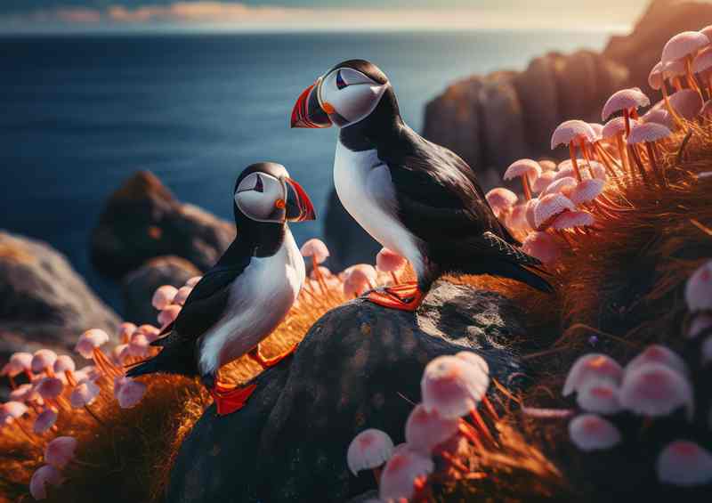 Puffin Nesting Colonies A Unique Seabird Spectacle | Metal Poster