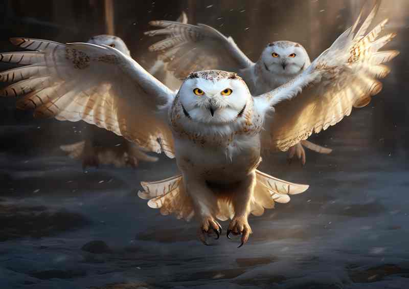 Snowy Owls Going Home to nest | Metal Poster