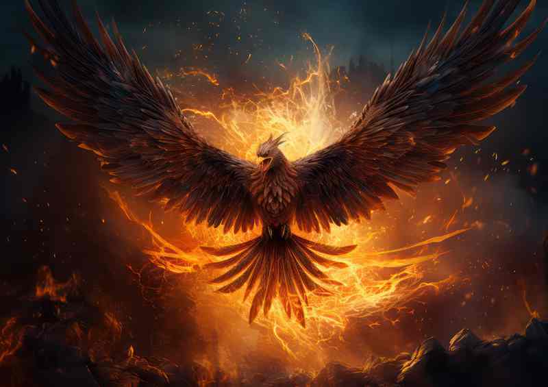 The Phoenix Rising A Tale of Rebirth and Renewal | Metal Poster