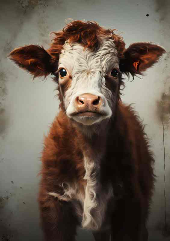 Adorable Calf Cows | Metal Poster