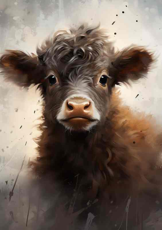 Calf Cows in Moments of Cuteness | Metal Poster
