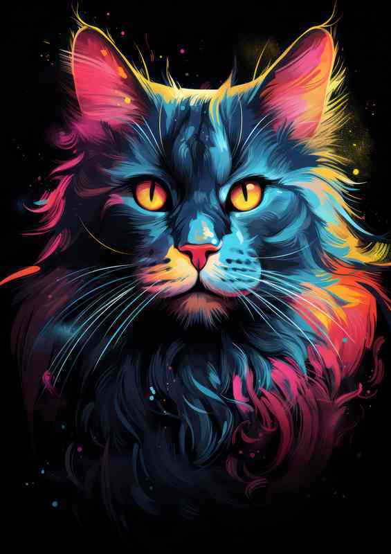 Captivating Cat Colors A Palette of Feline Beauty | Metal Poster