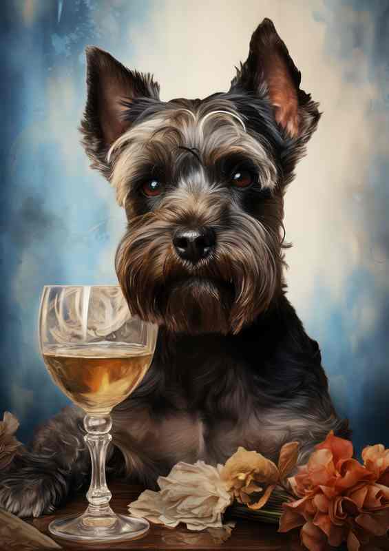 Dog having a gless of beer cheers | Metal Poster