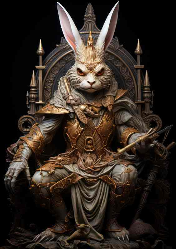 Hollywood Rabbit sitting on his throne | Metal Poster