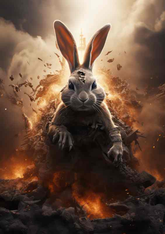 Rabbit getting ready for the race of his life | Metal Poster