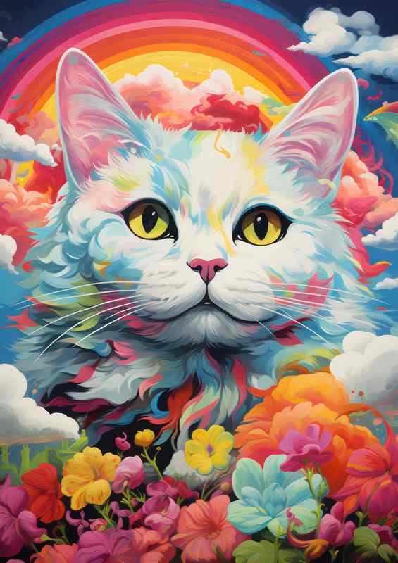 Rainbow Cats The Stunning Colors of the Feline World | Metal Poster