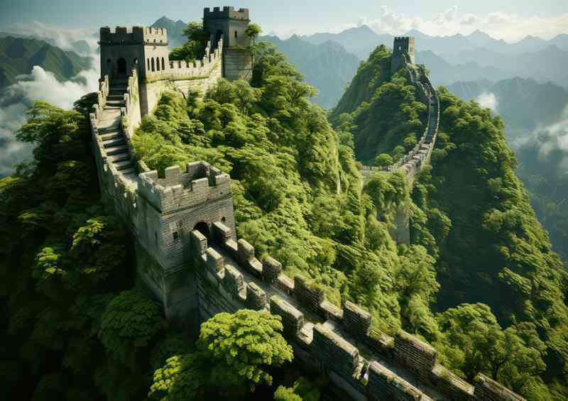 Great wall of china an Arial view | Metal Poster