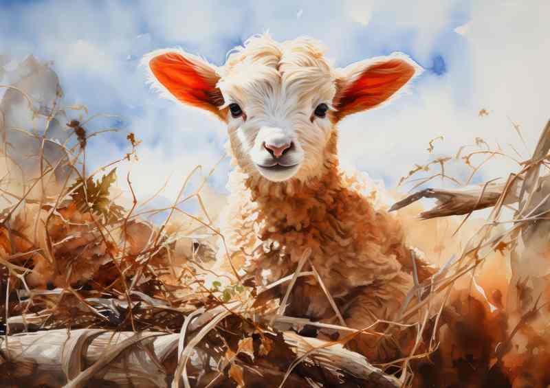 A Flocks Haven Sheep on a farm | Metal Poster
