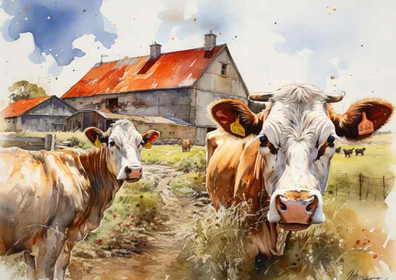 Cows on the Homestead A Farming Tradition | Metal Poster