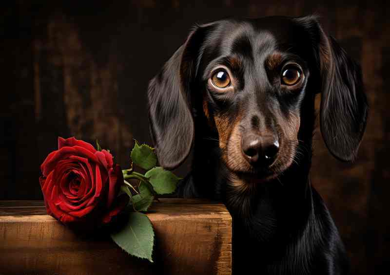 Dachshund waiting for his date to come along | Metal Poster