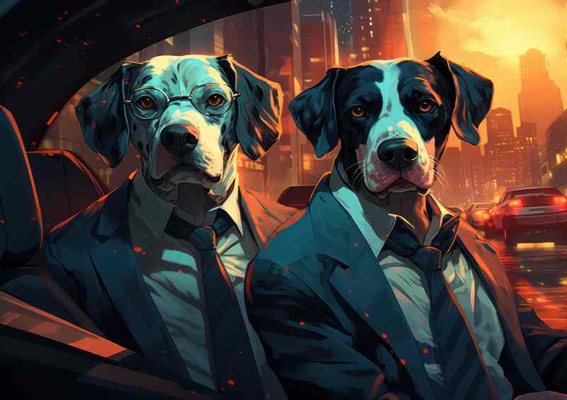 Dogs About town suited and booted | Metal Poster
