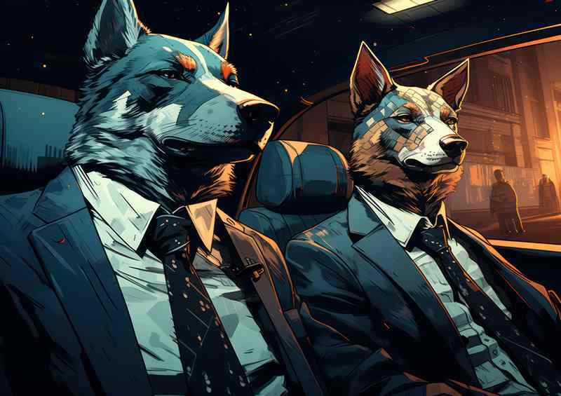 Dogs dressed in style | Metal Poster