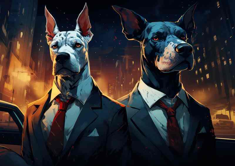 Dogs ready for a night out with the boys | Metal Poster