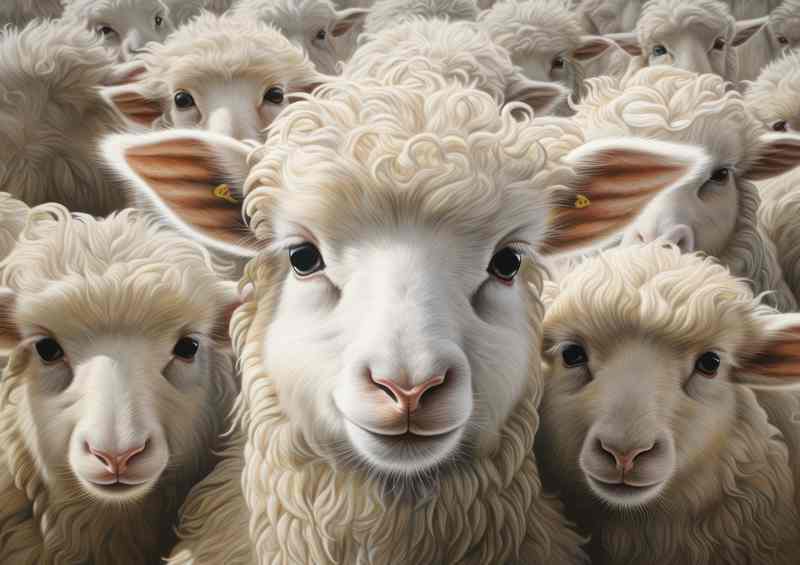 Sheep Herd in the Meadow | Metal Poster