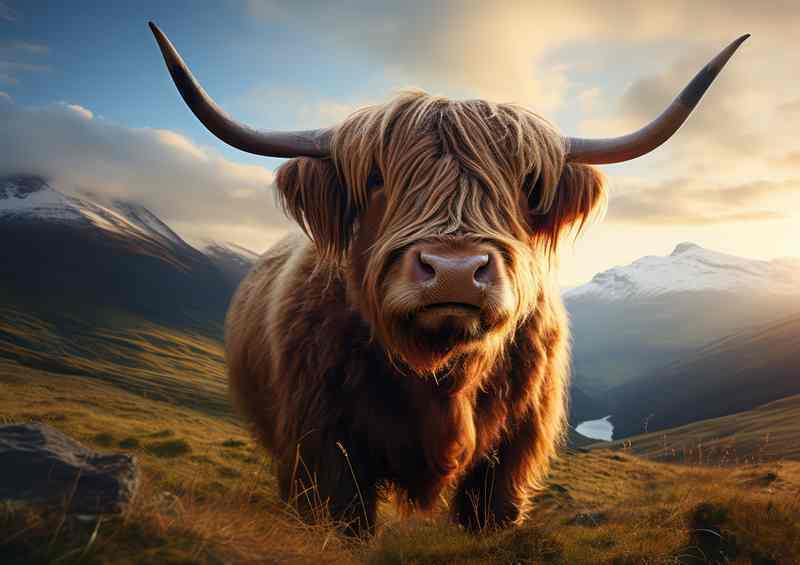 The Rustic Appeal of Highland Cows | Metal Poster